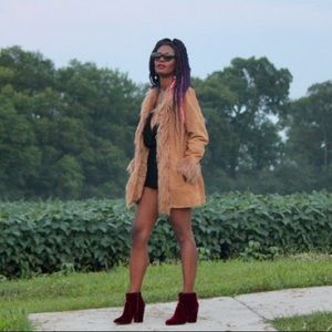 Suede penny lane Afghan coat